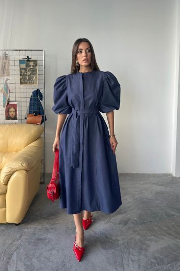 TENCEL KARPUZ KOL ELBİSE - İndigo resmi
